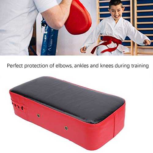 RiToEasysports Patada de Boxeo Almohadilla de golpeo A Prueba de Golpes Blancos de Mano de Kickboxing Resistentes al desgarro con Mango Escudo de Ataque(Negro Rojo) Taekwondo