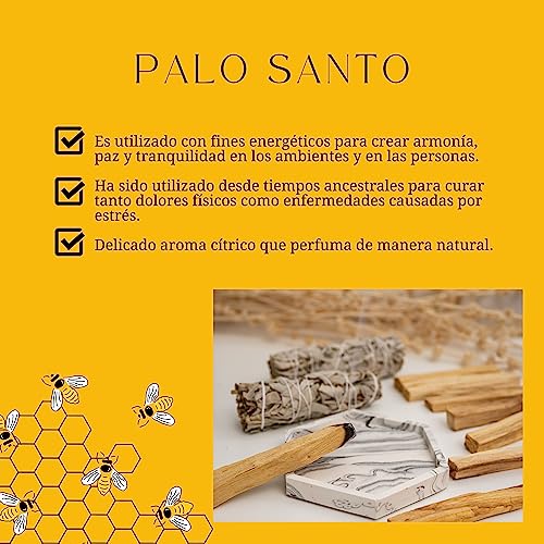 Ritual Mágico de Buena Suerte 11/22: 8 Palo Santo Incienso Natural + 2 Velas de Miel Pura Cera de Abeja – Kit Especial para los días 11/22 – QR de Contenido Digital Exclusivo – Atrae la Buena Fortuna