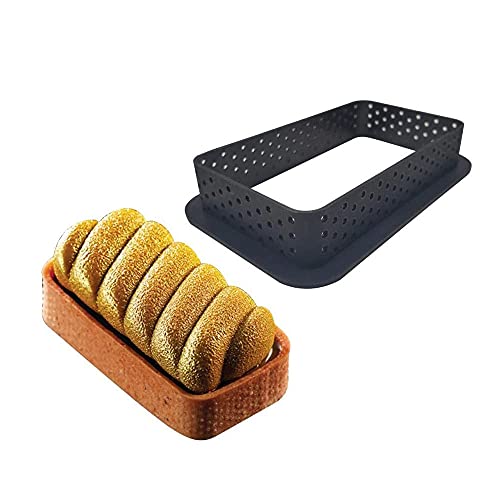 Rkllejs 8 Piezas Perforados para Tartas, Moldes para Tartas Perforadas, Anillo Cortadores Pastelería Antiadherente, Se Utiliza para Hacer Mini Tartas de Queso, Quiche, Galletas, Chocolate