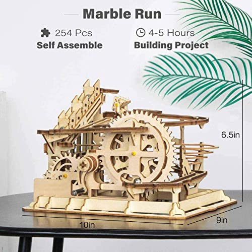 Robotime Laser Cut Puzzle de Madera Maquetas para Construir Adultos | Kit de Construcción Set Model | Juego de Puzzle en 3D (Waterwheel Coaster)