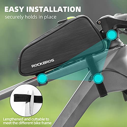 ROCKBROS Bolsa Manillar de Bicicleta, Bolsa Móvil de Tubo Superior para MTB Bicicleta Carretera Ciclismo Compatible con Teléfono de Debajo de 6,5”