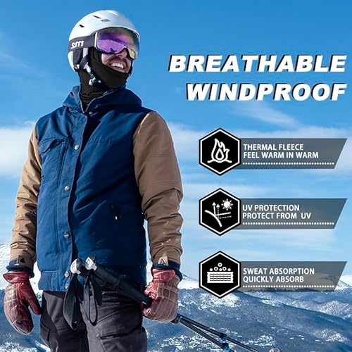 ROCKBROS Pasamontañas Anti Viento Transpirable para Deportes al Aire Libre Bicicleta Motocicleta Snowboard Esquí Ciclismo para Otoño Invierno Hombre y Mujer