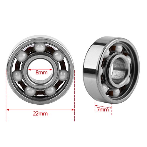 Rodamiento de bolas híbrido, 1 pieza Miniatura 608 Rodamiento de bolas híbrido Bolas de cerámica para juguetes con la punta del dedo Spinner 8 * 22 * ​​7 mm