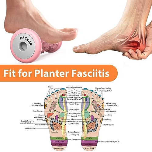 Rodillo para Masaje de Pies para la Fascitis Plantar y el Dolor de Arco - Rodillo de Reflexología de Acupresión Aliviar la Plantar Fascitis y Dolor Muscular- Diseño Ergonómico de Diamantes