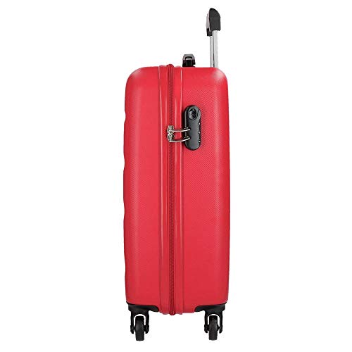 Roll Road Flex Maleta de cabina rojo 38x54x20 cms Rígida ABS Cierre combinación 35L 2,5Kgs 4 Ruedas Equipaje de Mano