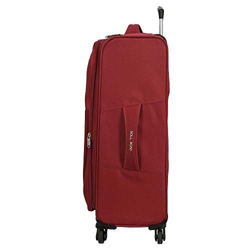 Roll Road Royce Maleta mediana Rojo 43x66x26 cms Blanda Poliéster Cierre combinación 64L 2,6Kgs 4 Ruedas Extensible