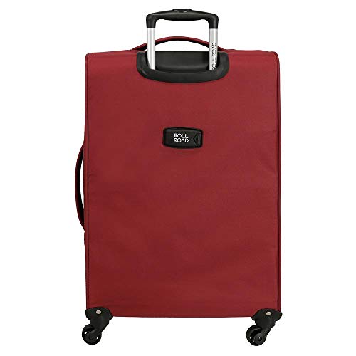 Roll Road Royce Maleta mediana Rojo 43x66x26 cms Blanda Poliéster Cierre combinación 64L 2,6Kgs 4 Ruedas Extensible