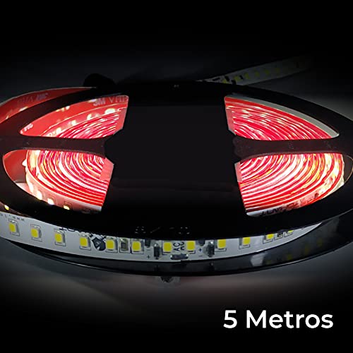 Rollo de 5 metros de Tira de Luz LED Directa a 220v, Color Blanco Cálido (3000K), Impermeable, Corte cada 10cm