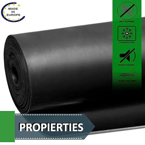 rollo de caucho/ plancha goma/ lamina antideslizante sbr/ancho de 10cm x largo 1m, grosor de 2mm - Plancha de neopreno para suelo gimnasio y arandelas