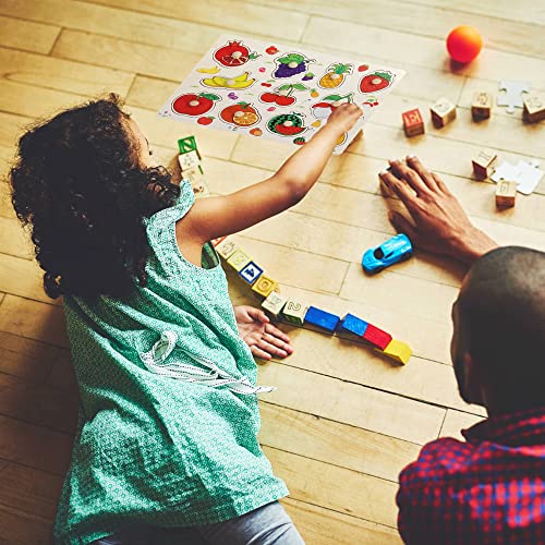 Rompecabezas de Madera, Tablero de Fruta Puzzles, Juguete Educativo Temprano para Niños Pequeños Aprendizaje Regalo