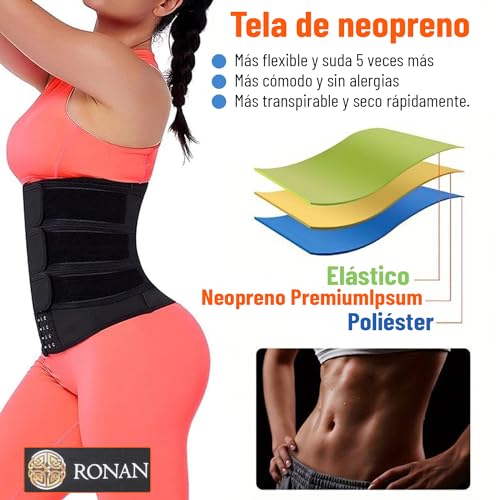 RONAN-FAJA REDUCTORA -FAJA DEPORTE MUJER-FAJA DEPORTE HOMBRE-FAJA TERMICA REDUCTORA -FAJA POSTPARTO REDUCTORA-CORSET REDUCTORA-FAJA NEOPRENO HOMBRE-FAJA LUMBAR TRABAJO-FAJA PARA ABDOMEN (XXX-Large)