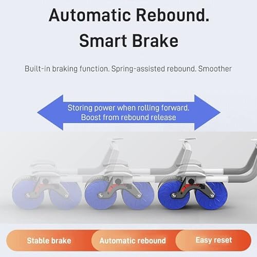 ROODTONG Rueda de Rodillo Abdominal de Retorno automático, con Soporte for Codo y Rodillera Rueda Abdominal de Rebote automático con Temporizador y tapete for arrodillarse (Color : Orange)