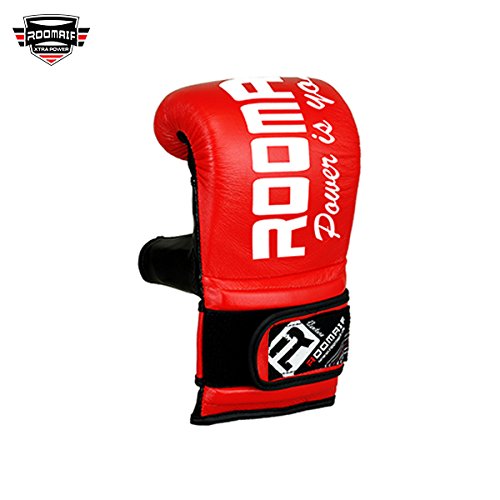 ROOMAIF - Guante de Saco de Boxeo Guantes de Boxeo para Entrenamiento Guantes Boxeo Saco Sparring Entrenamiento Mitones Muay Thai Kick Boxeo ES (Negro Rojo, S)