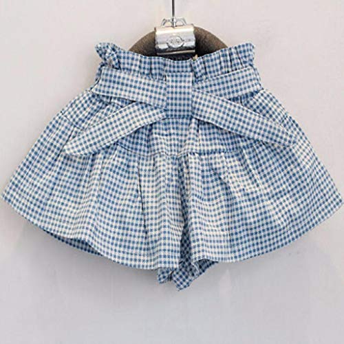 Ropa Bebe Niña Verano 2019 SHOBDW Tops+Pantalones Cortos Bow Camiseta a Cuadros Conjuntos Bebé Niña Ropa Bebé Niña Recién Nacida(Blanco,2-3Años)