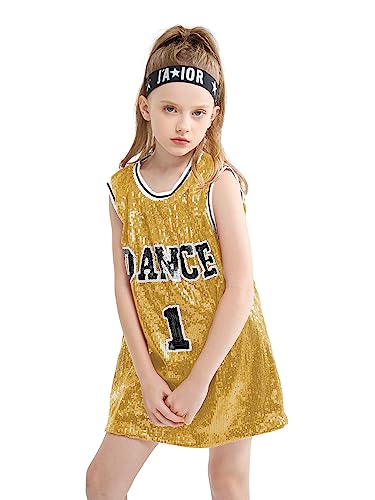 Ropa Hip Hop Niña Lentejuelas Ropa de Baile Trajes de Baile Callejero