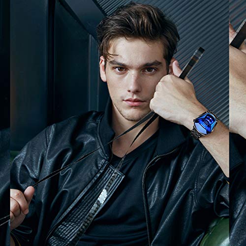 RORIOS Moda Hombre Relojes Analógico Cuarzo Reloj de Acero Inoxidable Deportivo Relojes de Pulsera Casual Impermeable Relojes Hombre