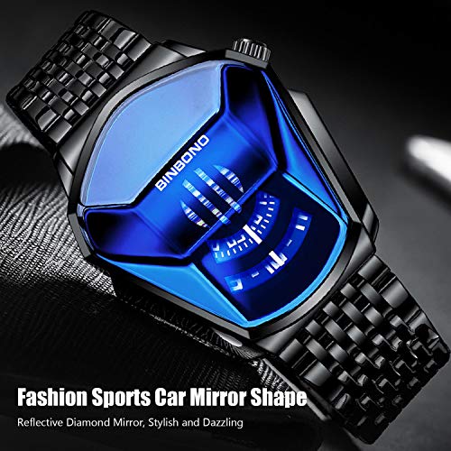 RORIOS Moda Hombre Relojes Analógico Cuarzo Reloj de Acero Inoxidable Deportivo Relojes de Pulsera Casual Impermeable Relojes Hombre