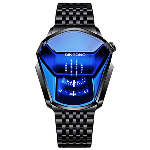 RORIOS Moda Hombre Relojes Analógico Cuarzo Reloj de Acero Inoxidable Deportivo Relojes de Pulsera Casual Impermeable Relojes Hombre