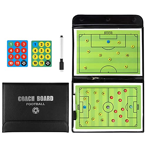 RoseFlower - Cuadro táctico de fútbol táctico, mesa táctica de fútbol magnético, entrenador con bolígrafo imanes, tabla estrategia portátil para entrenamiento de fútbol y competiciones