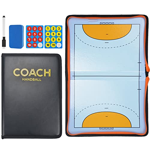 RoseFlower Pizarra Magnetica Balonmano, Pizarra Balonmano Entrenador, Tablero de Tácticas de Balonmano con Imanes Lapiceros, Carpeta Táctica Magnéticas de Balonmano para Entrenadores y Arbitros #3