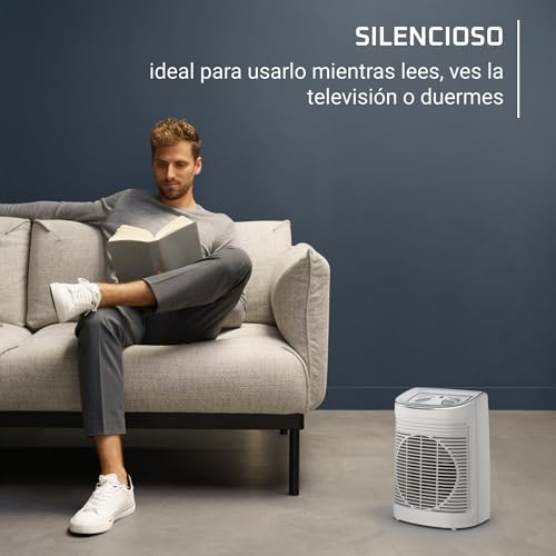 Rowenta Instant Comfort Aqua - Calefactor bajo consumo de hasta 2400W, apto para baños, función Silence 45 dBA, 2 velocidades, termostato mecánico función anti-heladas, ventilador aire frío, SO6510