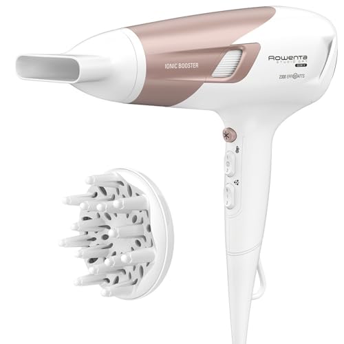 Rowenta Studio Dry CV5830 Secador de pelo 2300 W, Tecnología Effiwatts, 6 ajustes de velocidad/temperatura, Termocontrol, generador iónico, Blanco