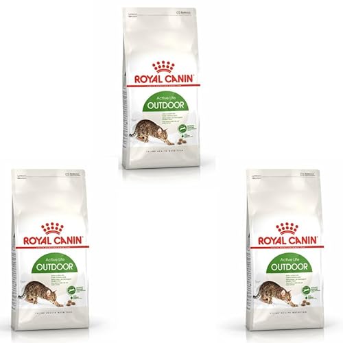 ROYAL CANIN Outdoor | Paquete Triple | 3 x 400 g | Pienso seco | para Gatos Adultos (de 1 a 7 años de Edad) Que corren con frecuencia y Hacen Ejercicio regularmente