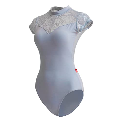 ROYAL SMEELA Maillot de Danza Ballet Gimnasia ritmica mujer Body Leotardo Clásico Encaje Manga corta Body Danza Clásica adulto body baile para mujer mallot ballet Bailarina Bodysuit body Danza Ballet