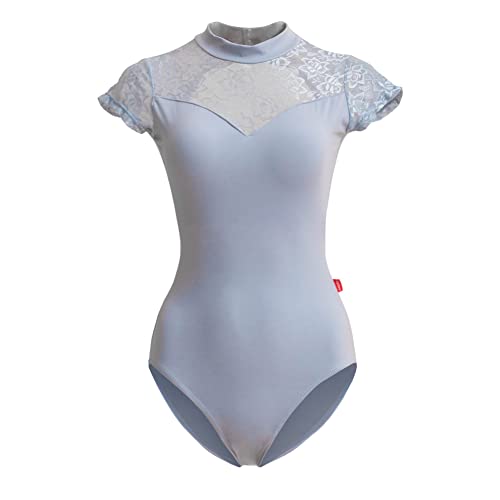 ROYAL SMEELA Maillot de Danza Ballet Gimnasia ritmica mujer Body Leotardo Clásico Encaje Manga corta Body Danza Clásica adulto body baile para mujer mallot ballet Bailarina Bodysuit body Danza Ballet