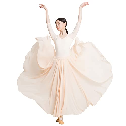 ROYAL SMEELA Ropa Danza contemporanea Adulto Mujer Vestido Baile Moderno Adulto Vestidos Danza contemporanea Vestido de Danza lírica Vestido de Danza Ballet Mujer Maillot Ballet+Falda de 720 Grados