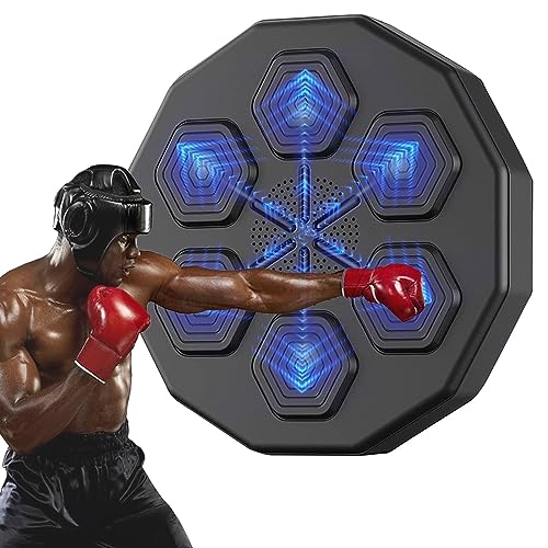 RPixc Máquina de boxeo con música para el hogar montaje a la pared equipo deportivo para golpear portátil electrónico enfoque inteligente entrenamiento de agilidad objetivo almohadillas para golpear