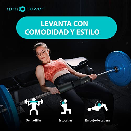 RPM Power Almohadilla para pesas – Almohadillas resistentes para levantamiento de pesas, sentadillas y empuje de cadera con protección de espuma acolchada para barra pesada (negro)