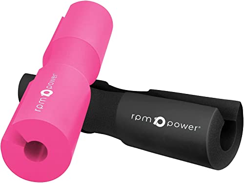 RPM Power Almohadilla para pesas – Almohadillas resistentes para levantamiento de pesas, sentadillas y empuje de cadera con protección de espuma acolchada para barra pesada (negro)