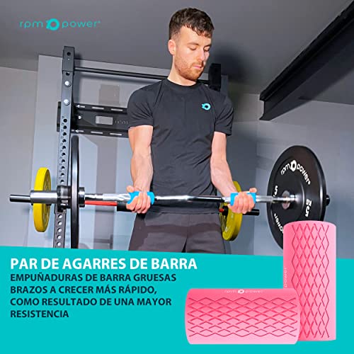 RPM Power Bar Grip (Par) - Agarre Grueso para Barra y mancuerna para Aumentar la Resistencia y el Entrenamiento de Fuerza (Rosa)