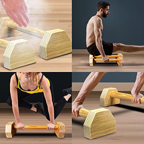 RPM Power Barras paralelas de Madera (Pareja) - Barras Push up para Ejercicios calistenia y Entrenamientos de Fuerza Superior del Cuerpo