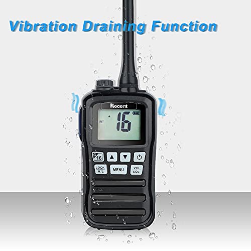 RS-25M VHF Radio marina impermeable IP-X7 156-162MHz Banda Transceptor marino profesional Walkie Talkie Radio bidireccional de mano de 16 canales con cargador de batería para pesca en barco