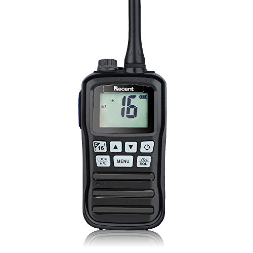 RS-25M VHF Radio marina impermeable IP-X7 156-162MHz Banda Transceptor marino profesional Walkie Talkie Radio bidireccional de mano de 16 canales con cargador de batería para pesca en barco