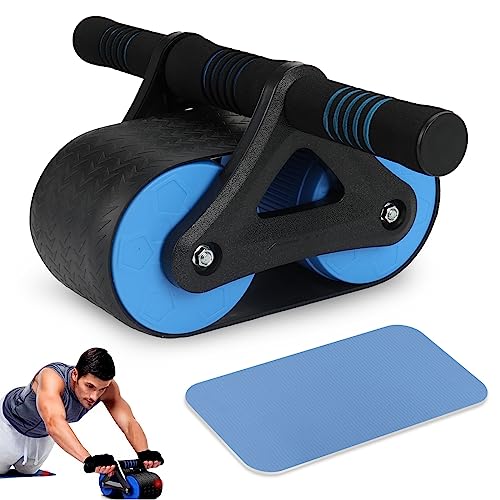 Rueda abdominal de rebote automático para el hogar, rodillo abdominal con alfombrilla de entrenamiento para principiantes, ruedas para hombres y mujeres