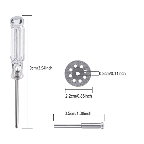 Rueda De Corte de Diamante, 10 Piezas 22 mm Mini Diamante Sierra Hoja de Corte Disco Rueda Set Con Mandril (3 Mm) y Destornillador Para Dremel Rotary Herramientas Cristal Gemas de Corte Discos