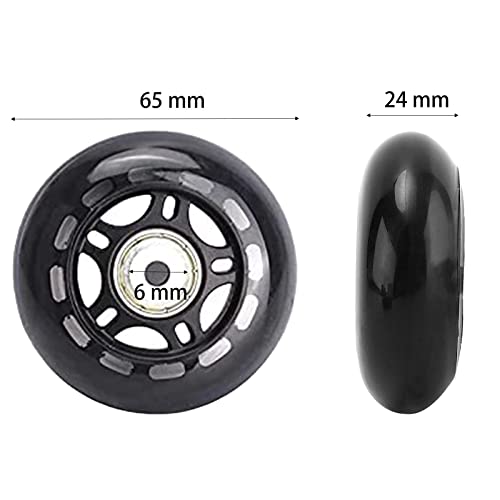 Ruedas Patines en Linea,76mm PU,Paquete de 8 Patines en L¡§aNea Ruedas de Repuesto con Rodamiento ABEC-7,para Interiores y Exteriores, Ruedas de Equipaje, Ruedas de Entrenamiento para Scooters