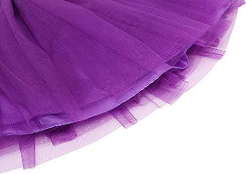 Ruiuzioong Falda tutú para mujer y adolescente, clásica, elástica, de tul de 4 capas, para fiestas de disfraces, baile de ballet (morado)