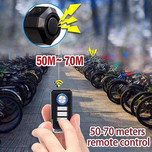 RUIZHI Alarma De Bicicleta Recargable con Control Remoto,Alarma Inalámbrica para Motocicleta,Alarma De Seguridad Antirrobo con Control Remoto 110 dB USB Resistente Al Agua Adecuado para Motocicleta