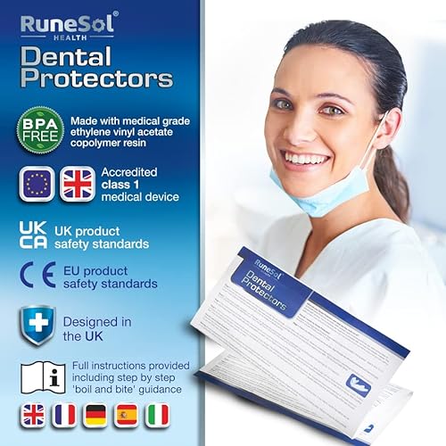 Runesol Ferula Descarga Bruxismo, 12 x Grande, Férulas Dental Moldeable, Protector Bucal para Dormir, Ferulas de Descarga para Bruxismo, Ferula Dental Noche, Funda Dientes, Felulas Bucales Dentales