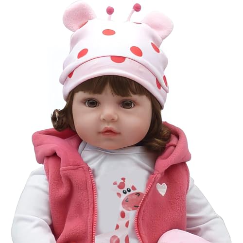 RUNGQIANY Bebe Reborn NiñA 24 Pulgadas 60cm MuñEcas Reborn Vinilo Silicona Suave/Cuerpo De AlgodóN MuñEca Reborn NiñA NiñOs NiñAs Juguetes Y Regalos Bebes Reborn