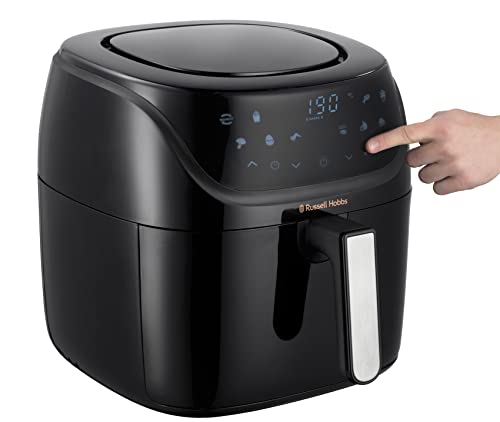 Russell Hobbs Freidora de Aire sin Aceite 8 litros, air fryer XXL, 10 programas, pantalla LED táctil, diseño compacto y capacidad máxima [Ahorra hasta un 47% en Energía] SatisFry 27170-56