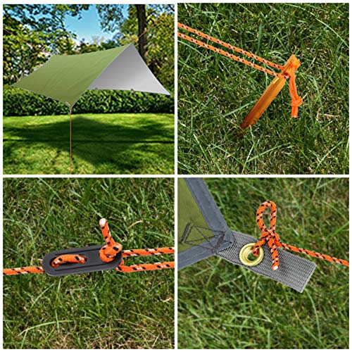 RYACO Toldo de Refugio Impermeable 3M*3M, Hamaca Tienda de campaña, portátil, Ligera, Impermeable, Refugio para Camping, Senderismo, Mochila (Ejercito Verde, 3m x 4m)