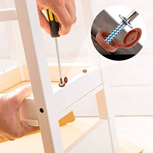 Rybtd 240 piezas Tapas de plástico para tornillos 3 colores Cubierta de Tornillo de Plástico para Tornillos Número 6 y 8 para armario,muebles,alacenas