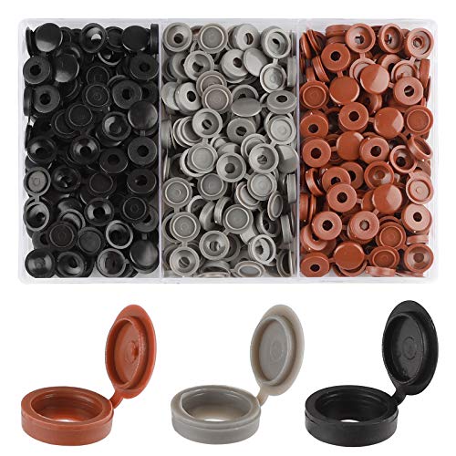 Rybtd 240 piezas Tapas de plástico para tornillos 3 colores Cubierta de Tornillo de Plástico para Tornillos Número 6 y 8 para armario,muebles,alacenas