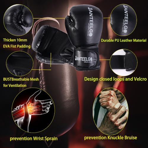 Saco de Boxeo Sospeso e Saco Boxeo Adulto Sin Relleno JanTeelGO 100 cm Materiale PU con Catena di Montaggio e Gancio a Soffitto Uomo Donna Adolescenti Bambino MMA kick Boxing Muay Thai Karate