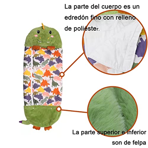 Saco de Dormir Bebe Infantil con Almohada 2 en 1 Plegable al Estilo Animal para niños hasta 80 de alturas, Sacos para excursiones, camping, colonias, viaje y regalo navidad.